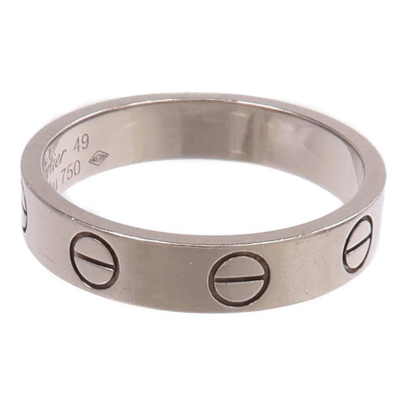 CARTIER 18K白金Mini Love Ring戒指Cartier#49/US#4.75-1
