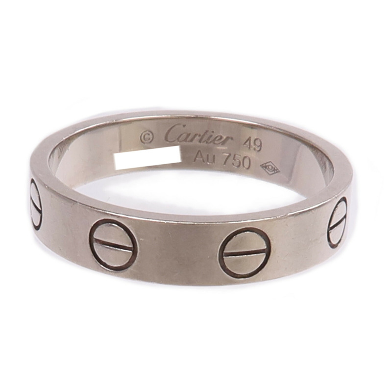 CARTIER 18K白金Mini Love Ring戒指Cartier#49/US#4.75-2