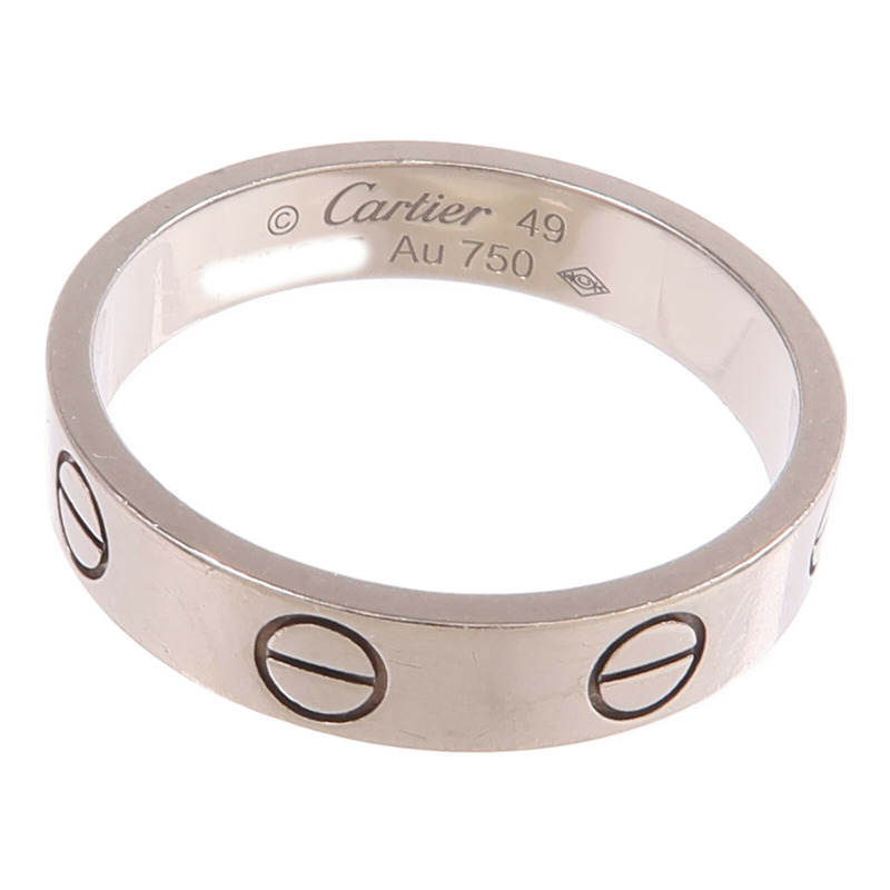 CARTIER 18K白金Mini Love Ring戒指Cartier#49/US#4.75-4