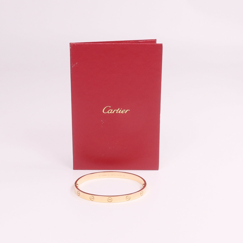 CARTIER 18K玫瑰金Love Bracelet手鐲Cartier#18-9