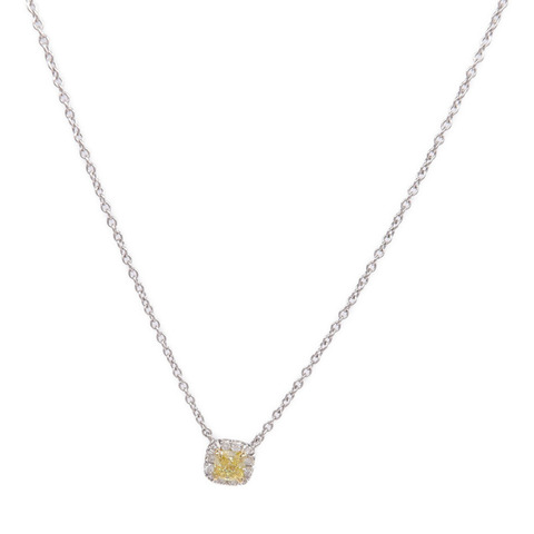TIFFANY＆CO PT950鉑金/18K黃金Diamond Necklae鑽石項鍊
