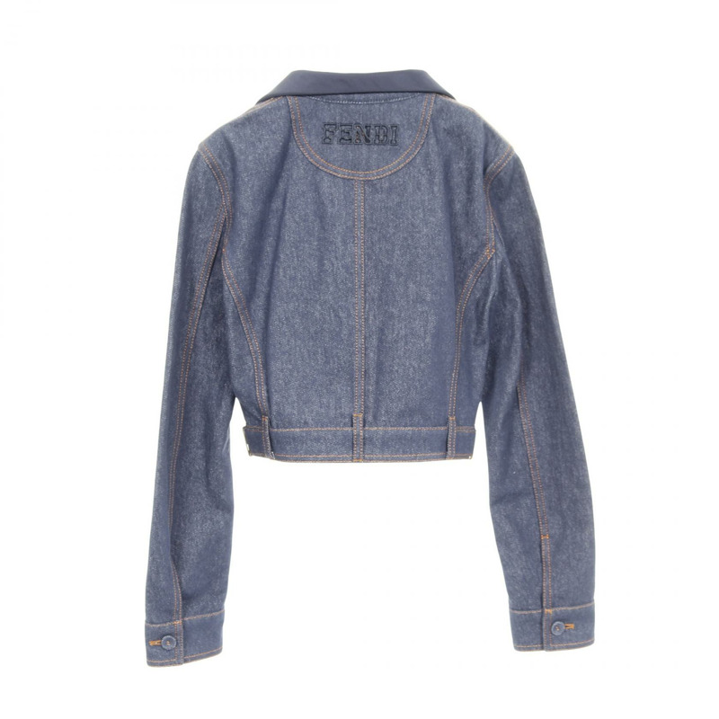 FENDI 牛仔外套外套,長袖,棉質,藍色,二手女款 #36-1