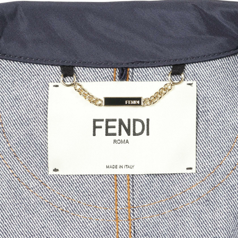 FENDI 牛仔外套外套,長袖,棉質,藍色,二手女款 #36-2