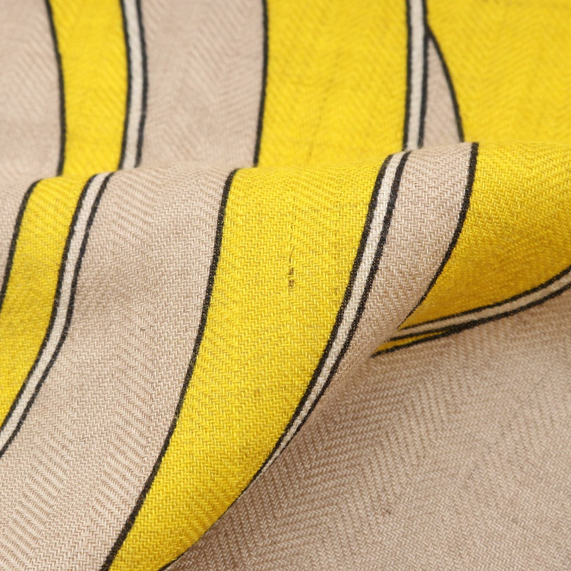 Euma Carre 140 LA PROMENADE DU MATIN 絲巾披肩,真絲羊絨混紡,米色,二手-5