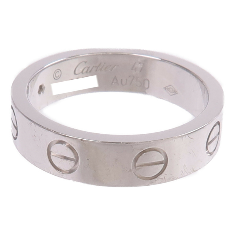 CARTIER 18K白金Mini Love Ring鑽石戒指Cartier#47/US#4.25-1
