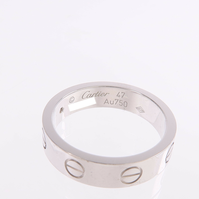 CARTIER 18K白金Mini Love Ring鑽石戒指Cartier#47/US#4.25-4