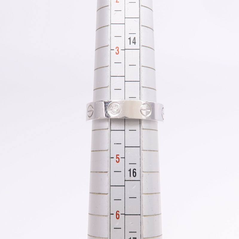 CARTIER 18K白金Mini Love Ring鑽石戒指Cartier#47/US#4.25-5