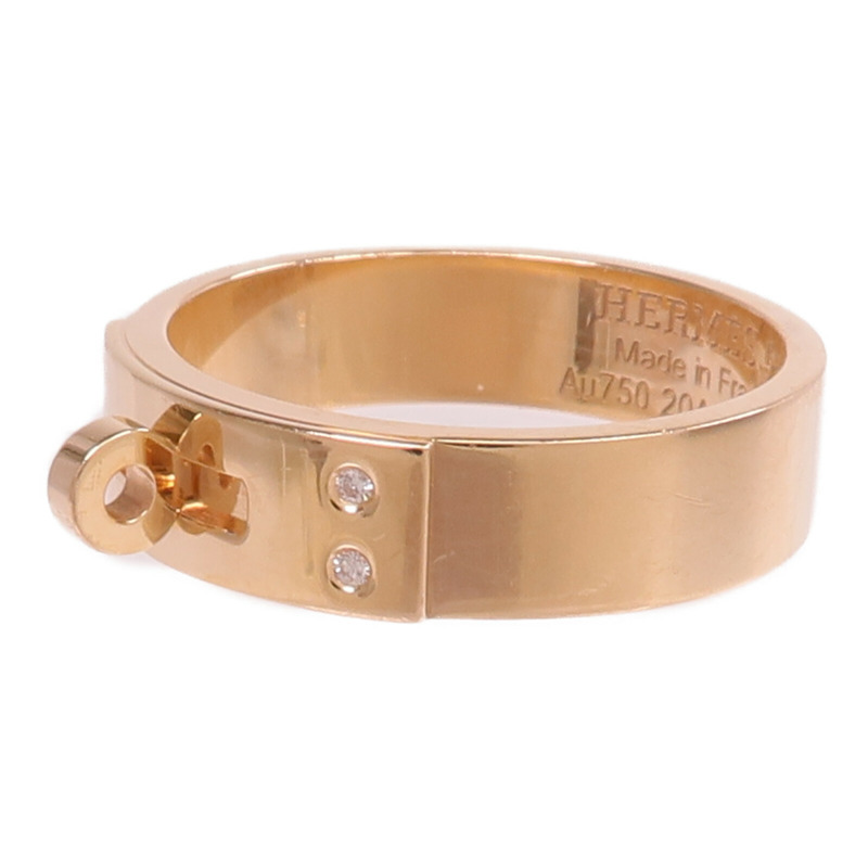 HERMES 18K玫瑰金Kelly Ring鑽石戒指Hermes#53/US#6.5-2