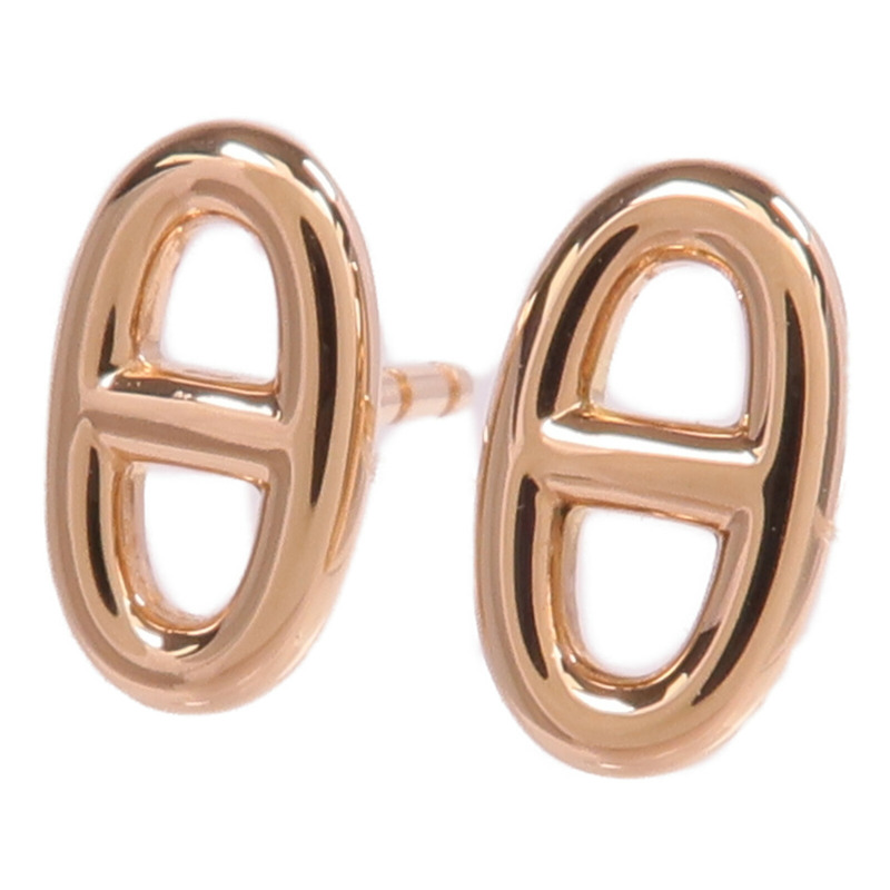 HERMES 18K玫瑰金Chaine d'Ancre Earrings耳環-1