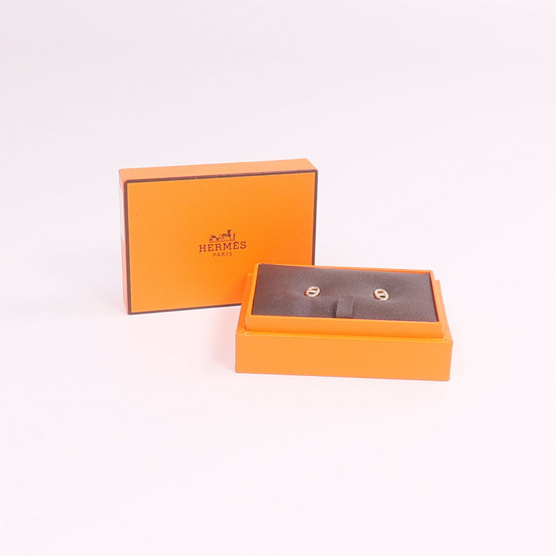 HERMES 18K玫瑰金Chaine d'Ancre Earrings耳環-8