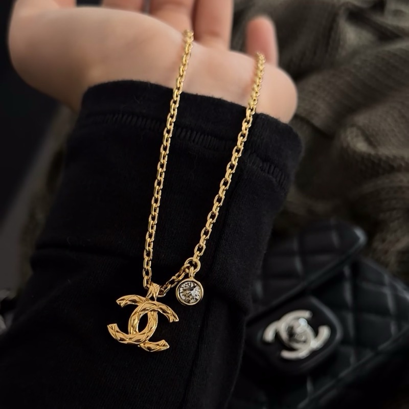 chanel 26p鑽石雙c 吊墜項鍊-0