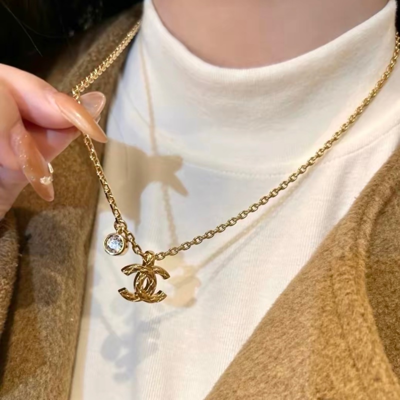 chanel 26p鑽石雙c 吊墜項鍊-5