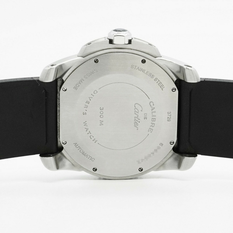卡地亞 Calibre de Diver W7100056 黑色錶盤男士腕錶-5