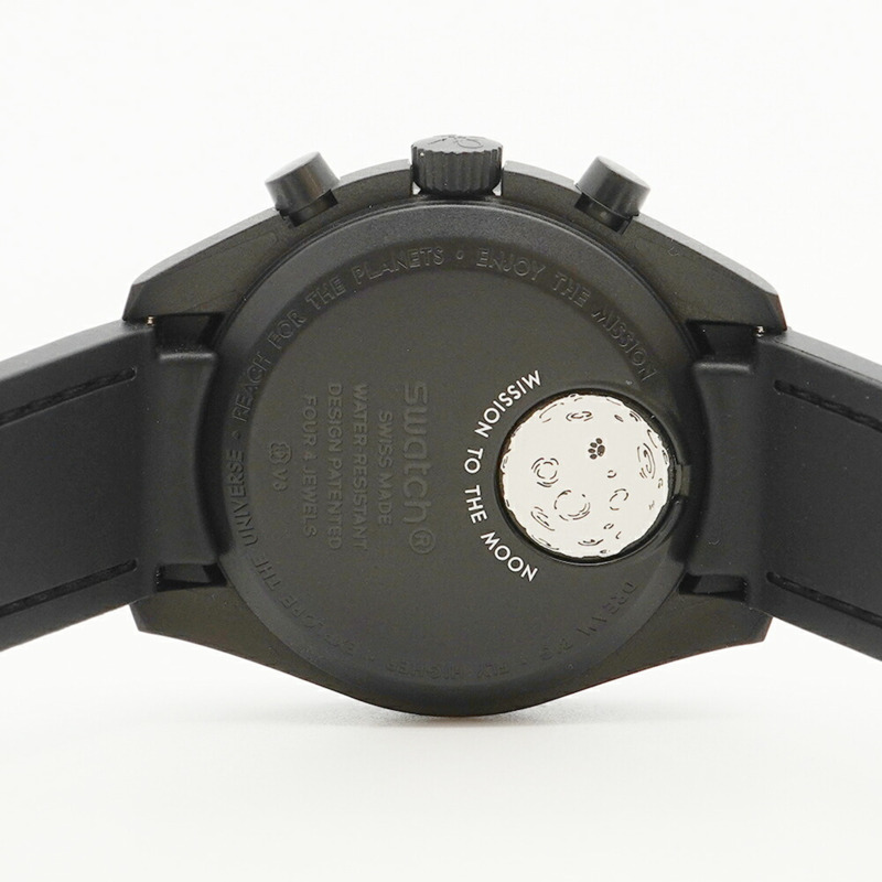 Swatch x Omega Moonwatch Snoopy聯名款 S033B700 黑色錶盤男士腕錶-5