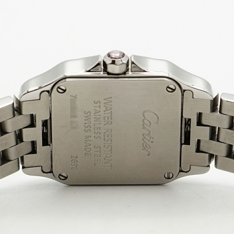 卡地亞 Santos Demoiselle SM W25075Z5 粉紅錶盤女士腕錶-5