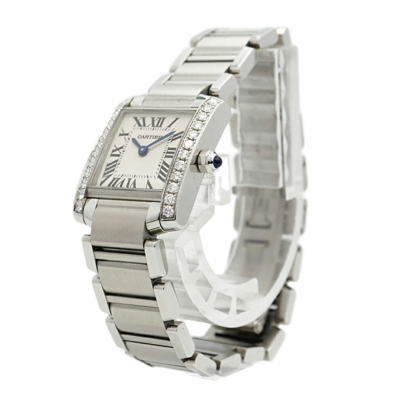 卡地亞 Tank Française SM W4TA0008 象牙色錶盤女士腕錶-1