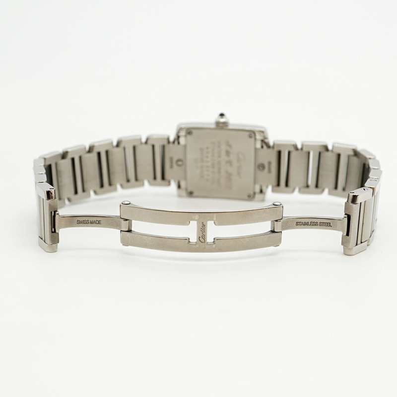 卡地亞 Tank Française SM W4TA0008 象牙色錶盤女士腕錶-3