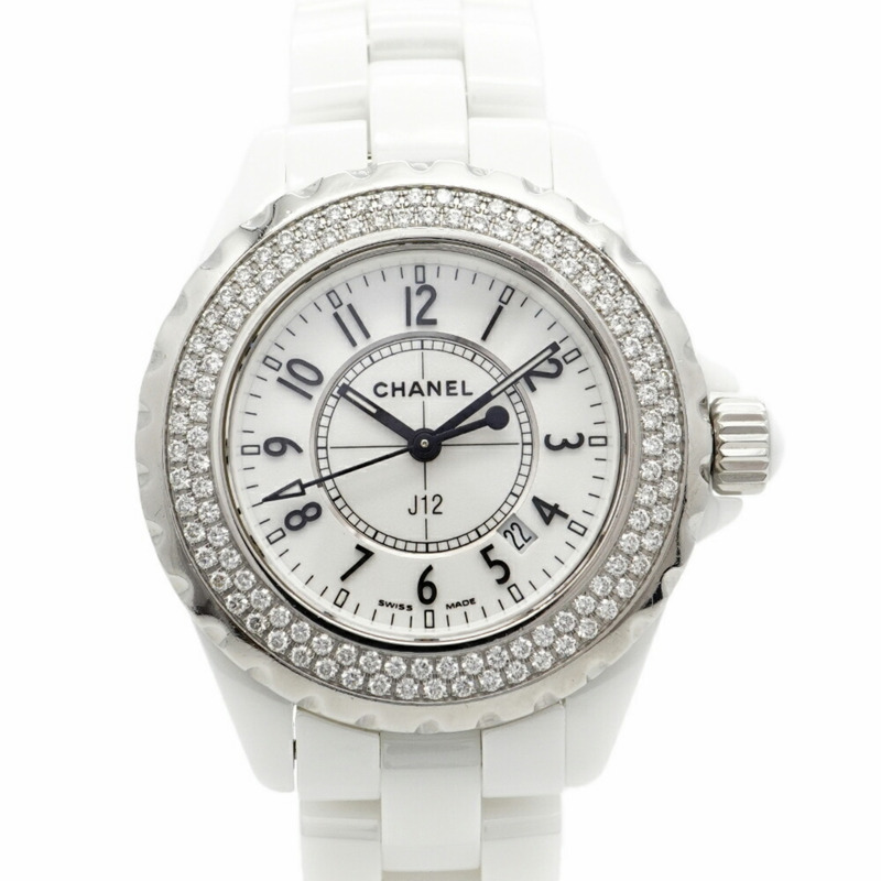 香奈兒 J12 H0967 白色錶盤小姐腕錶-0