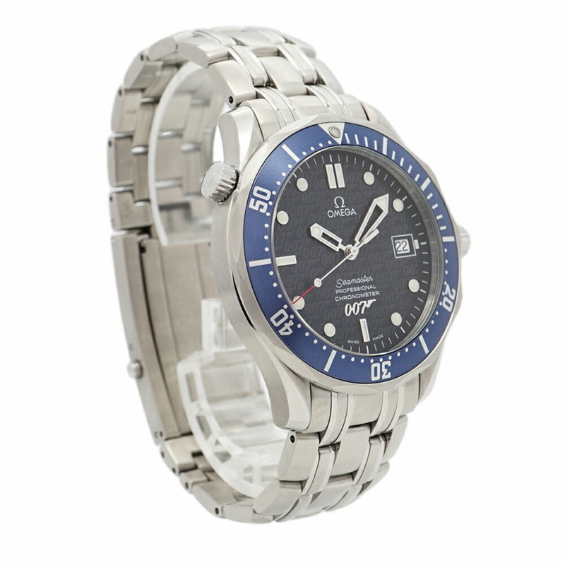 歐米茄海馬系列 2537.80 海軍藍錶盤男士腕錶-2