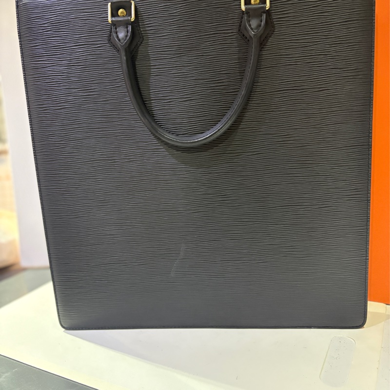 Louis Vuitton black Epi Leather Sac Plat PM Bag 手提公事包-0