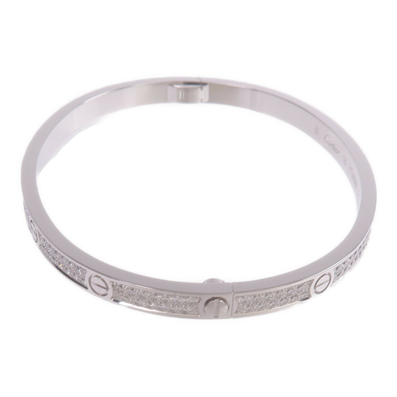 CARTIER 18K白金Love Bangle SM Full Diamond鑽石手鐲Cartier#16-1