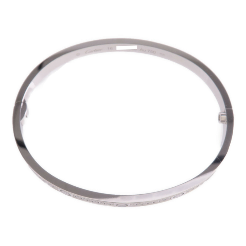 CARTIER 18K白金Love Bangle SM Full Diamond鑽石手鐲Cartier#16-3