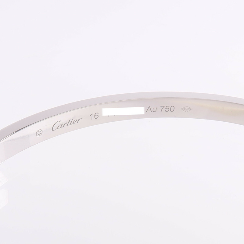 CARTIER 18K白金Love Bangle SM Full Diamond鑽石手鐲Cartier#16-4