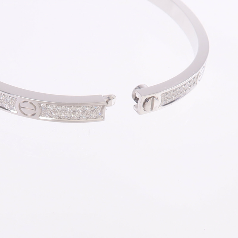 CARTIER 18K白金Love Bangle SM Full Diamond鑽石手鐲Cartier#16-7