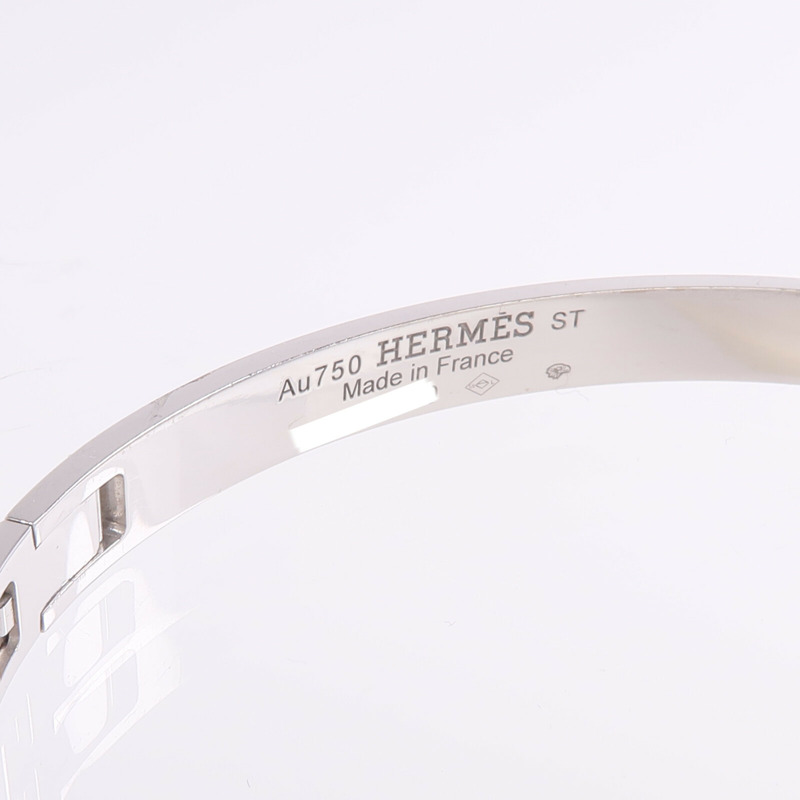 HERMES 18K白金H d'Ancre Bracelet鑽石手鐲-3