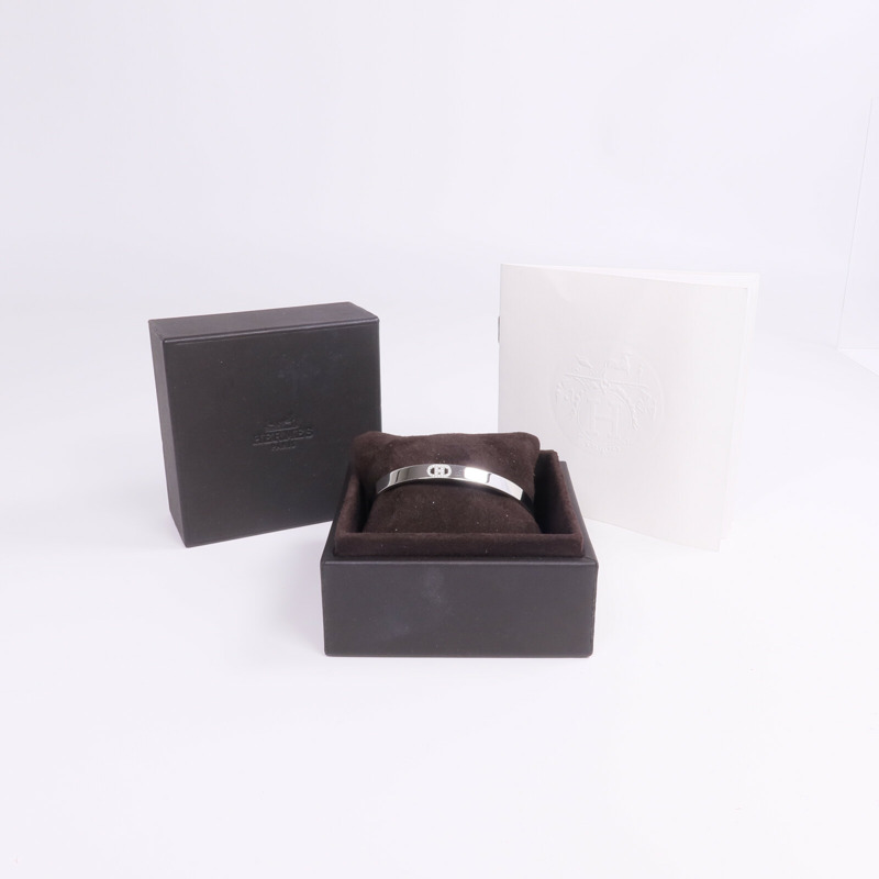 HERMES 18K白金H d'Ancre Bracelet鑽石手鐲-7