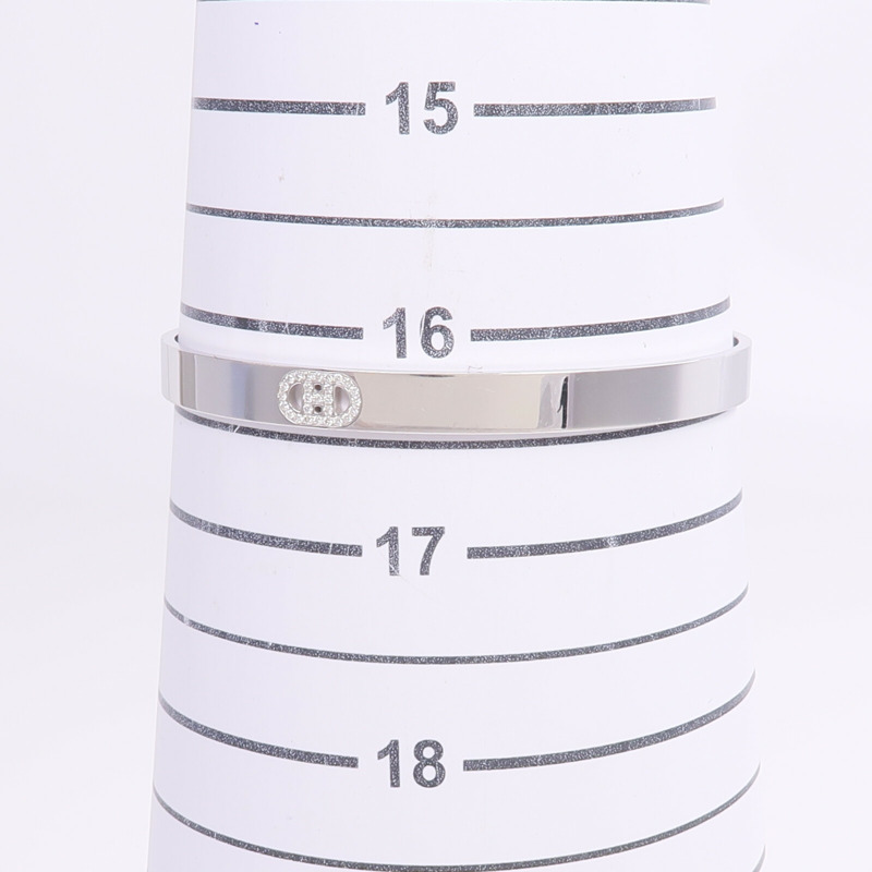 HERMES 18K白金H d'Ancre Bracelet鑽石手鐲-8