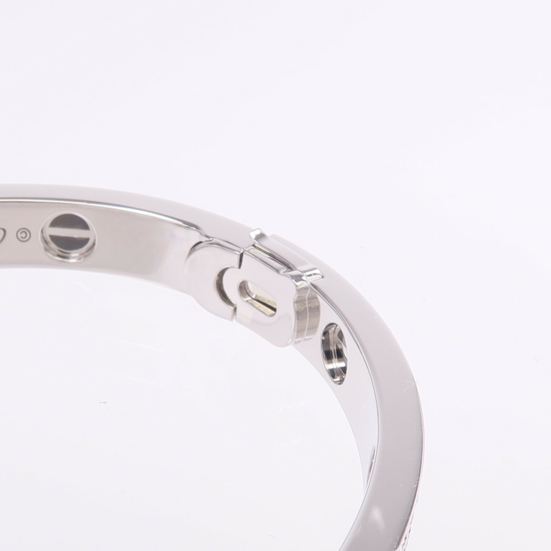 CARTIER 18K白金/陶瓷Love Bracelet鑽石手鐲Cartier#17-5