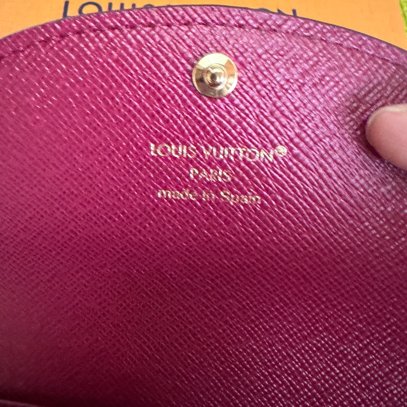 LV老花紅色對夾、零錢包-4