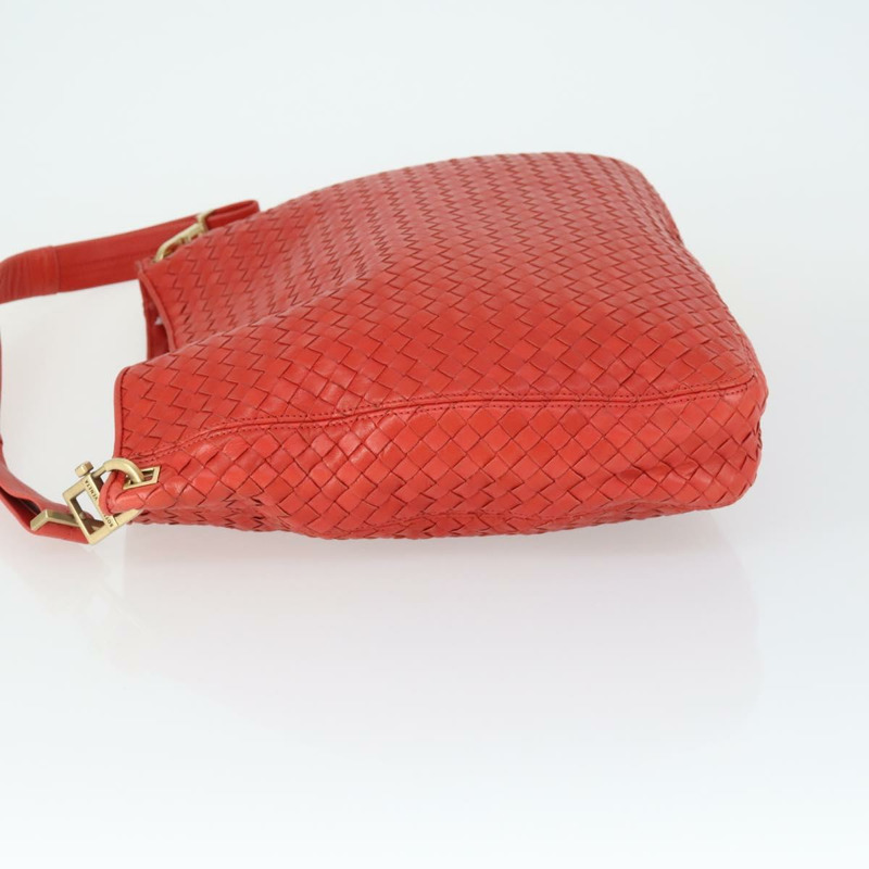 【日本直送】BOTTEGA VENETA INTRECCIATO 皮革單背包 紅色 金色 正品 159839V-3