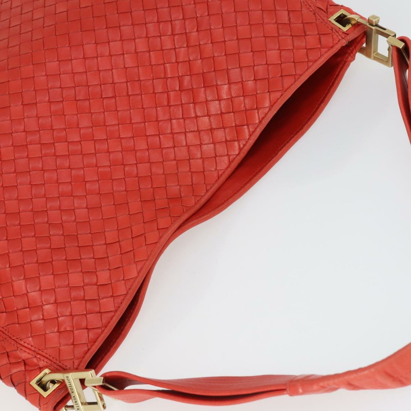 【日本直送】BOTTEGA VENETA INTRECCIATO 皮革單背包 紅色 金色 正品 159839V-5