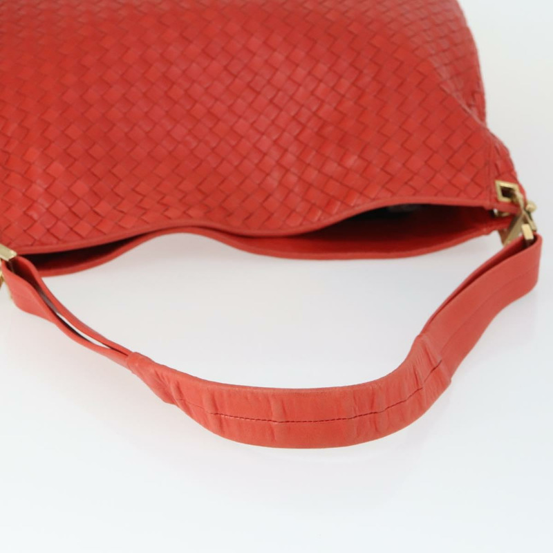 【日本直送】BOTTEGA VENETA INTRECCIATO 皮革單背包 紅色 金色 正品 159839V-6