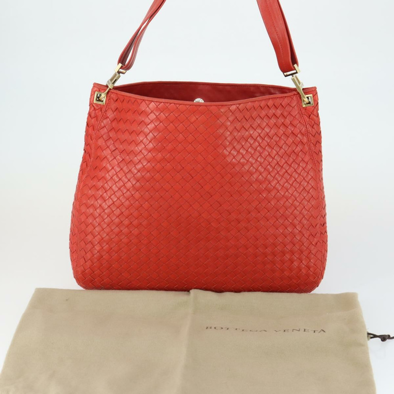 【日本直送】BOTTEGA VENETA INTRECCIATO 皮革單背包 紅色 金色 正品 159839V-11