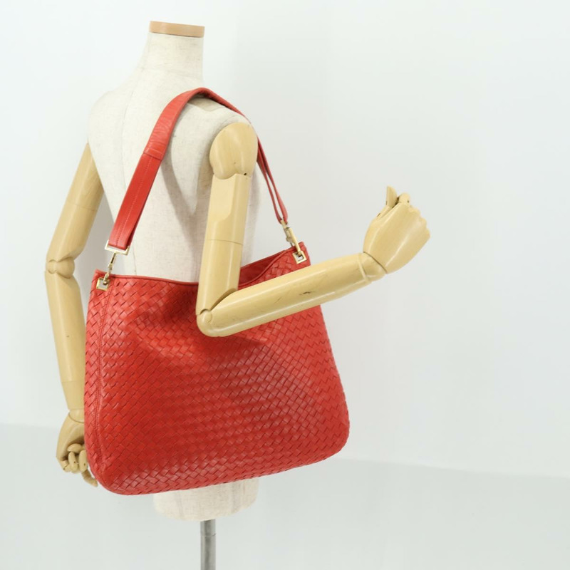 【日本直送】BOTTEGA VENETA INTRECCIATO 皮革單背包 紅色 金色 正品 159839V-22