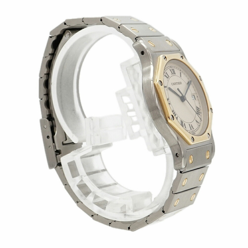 卡地亞 Santos Octagon W2001583 象牙色錶盤小姐腕錶-1