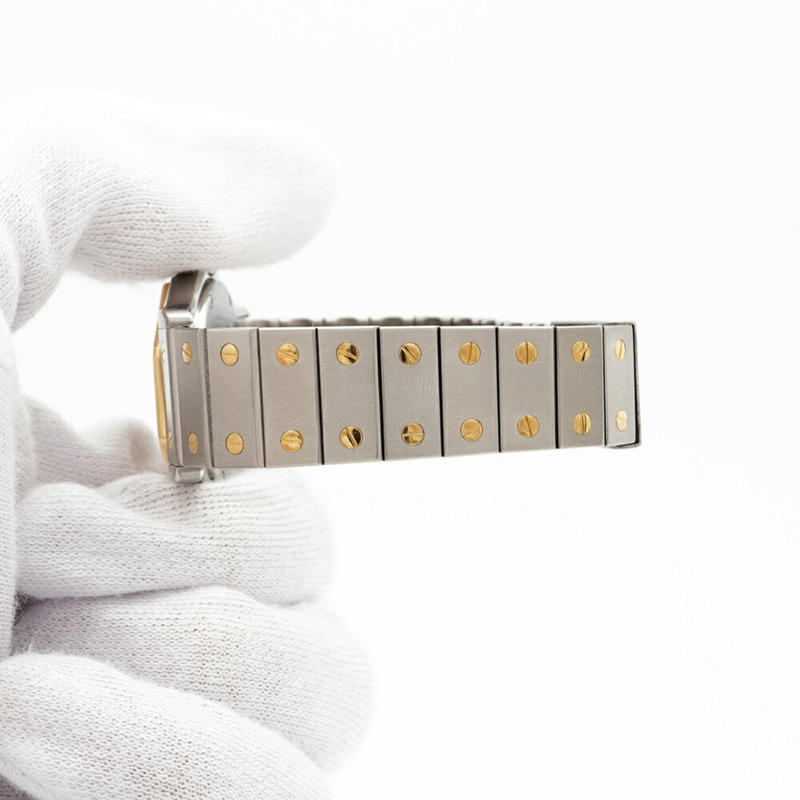 卡地亞 Santos Octagon W2001583 象牙色錶盤小姐腕錶-4