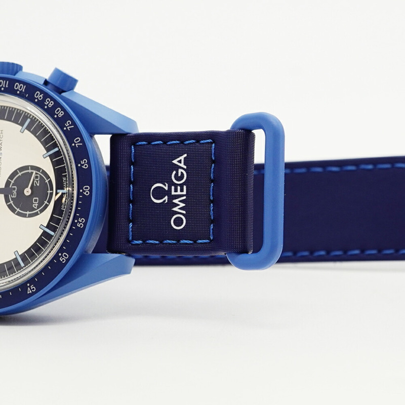 Swatch x Omega 超級藍月任務 SO33N700 銀色錶盤男士腕錶-4