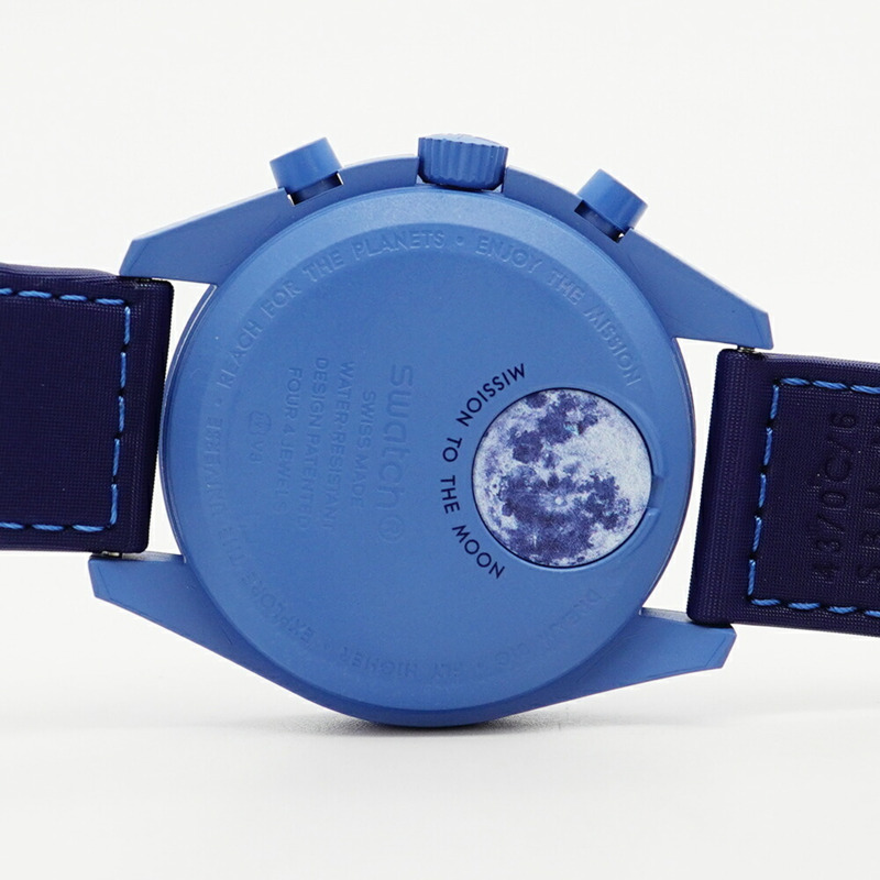 Swatch x Omega 超級藍月任務 SO33N700 銀色錶盤男士腕錶-5