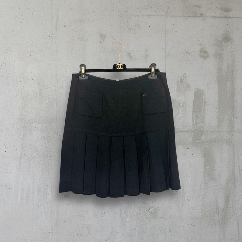 🍒【老佛爺巔峰作】CHANEL 05A 雙口袋經典百褶裙 2F260217-1-2