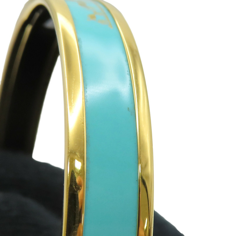 綠松石藍 琺瑯 金色鍍金 Emaille PM 手環【HERMES 愛馬仕】-7