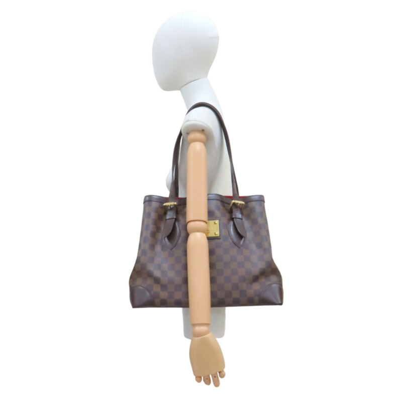 棕色 棋盤格 帆布 Hampstead MM 肩背包【LOUIS VUITTON LV 路易威登】 N51204-10