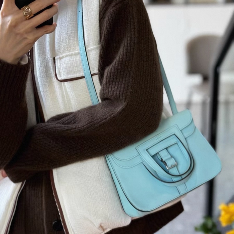 愛馬仕 halzan mini 微風藍-5