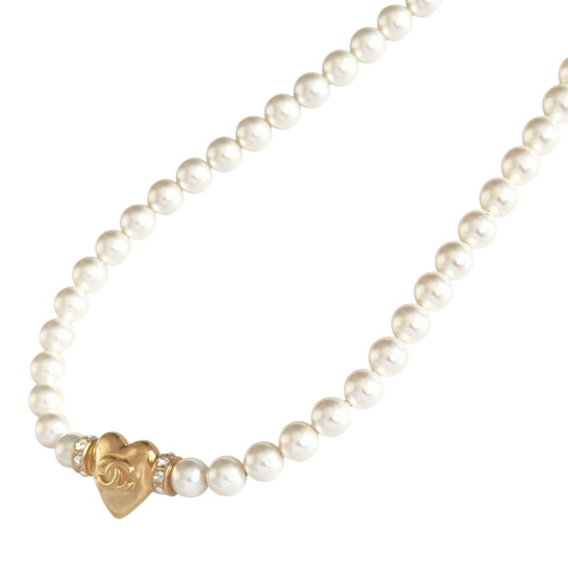 CHANEL CC 愛心💗 水鑽 項鏈-2