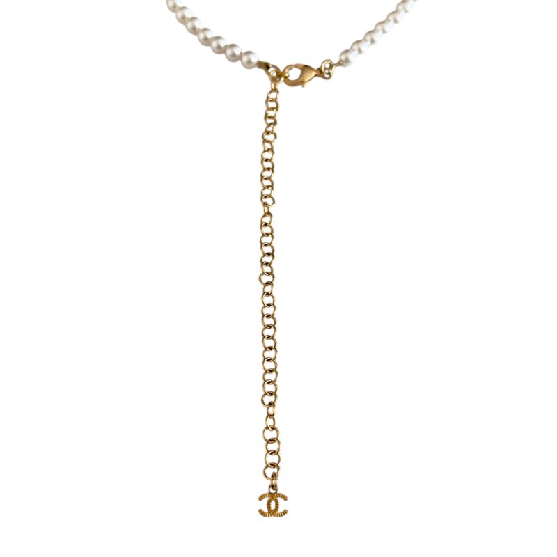 CHANEL CC 愛心💗 水鑽 項鏈-5