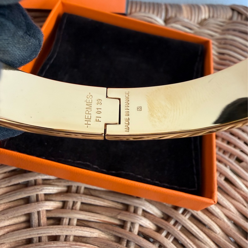 近新HERMES CLIC H黑色金釦H手環-2