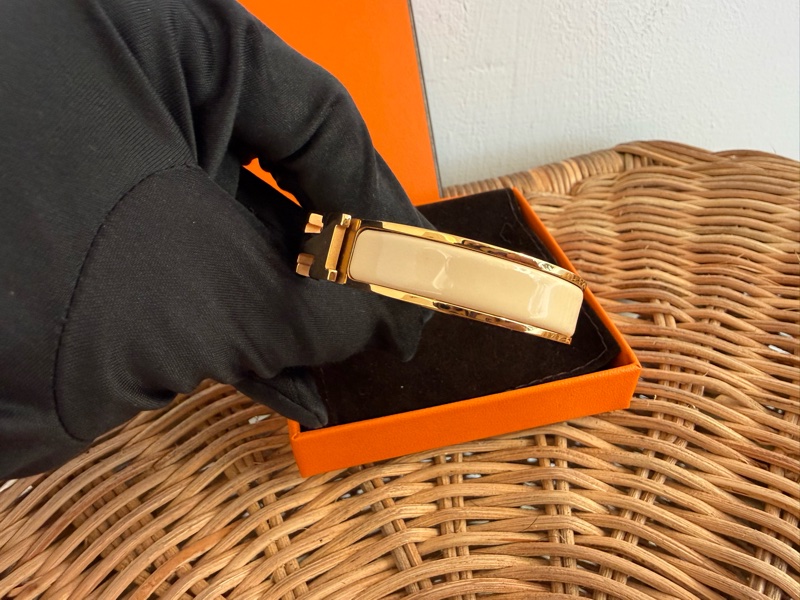 二手HERMES CLIC H栗子色金釦H手環-2
